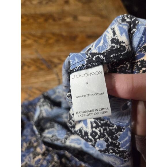 Ulla Johnson Ruffle Cotton Puff-Sleeve Mari Top in Wildwood Sz 4 - Picture 4 of 5